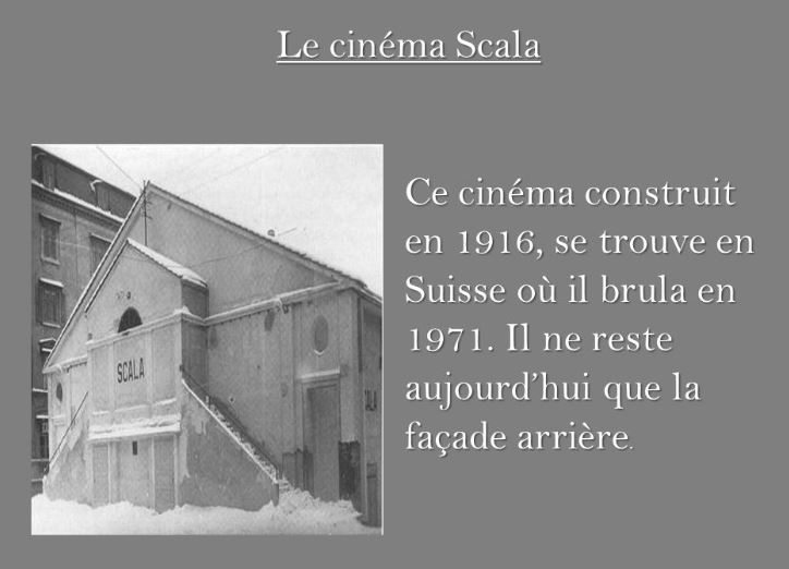 Façade Scala Le Corbusier 1916